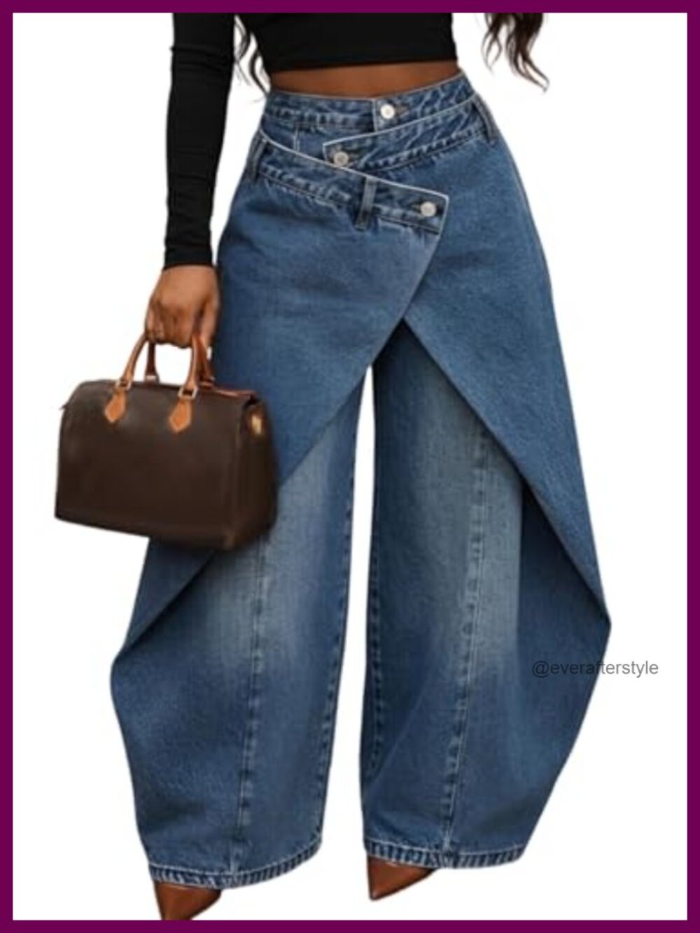 Womens Cargo Jeans Baggy High Rise Wide Leg Y2K Denim Pants Trendy